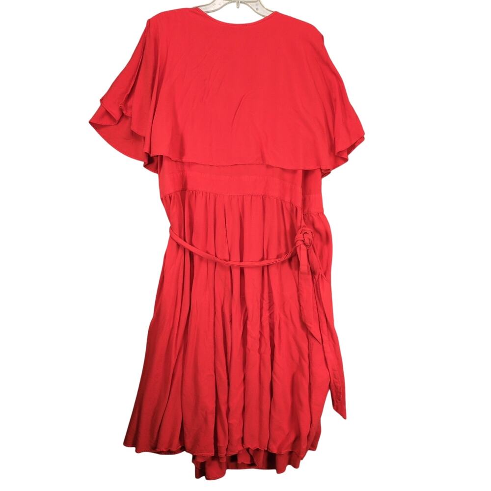 Midnight Velvet Embroidered Floral Wrap Maxi Dress, Women's 22W Flutter Sleeve - Picture 3 of 6